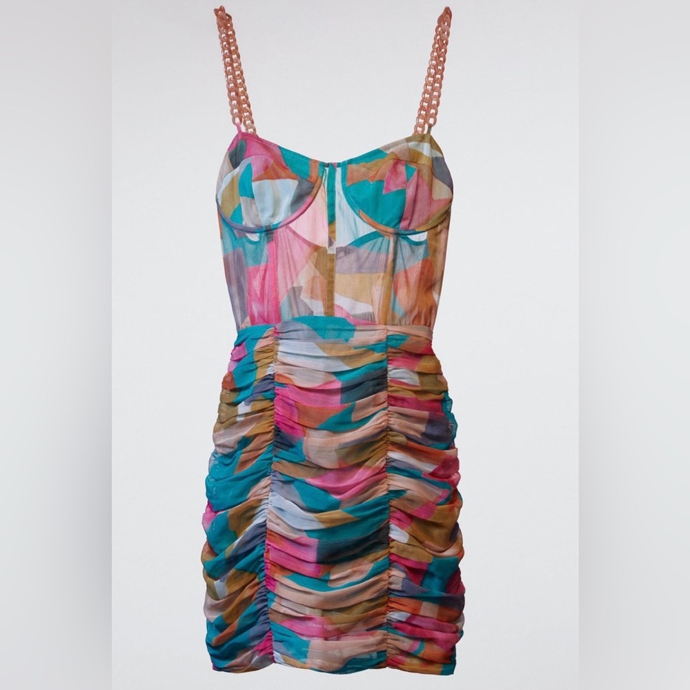 Multicolor Abstract Print Dress Zara